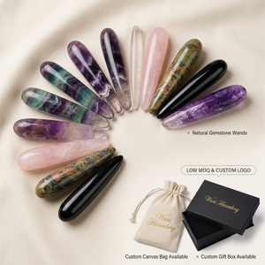 Varita Masajeadora de Cristal de Amatista para Estimulación del Pene y Vagina, Piedra Curativa, Varita Yoni Delgada de Amatista, Dildo de Cristal para el Placer Femenino - Product Image 1