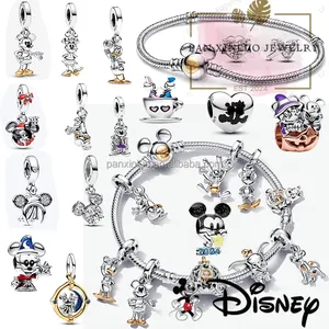 เครื่องประดับหรูหรา Mickeetyminnieet Charm สร้อยข้อมือเครื่องประดับ Se 925 เงิน 2024 ใหม่ ipandorars iDisneyet 100th ปี