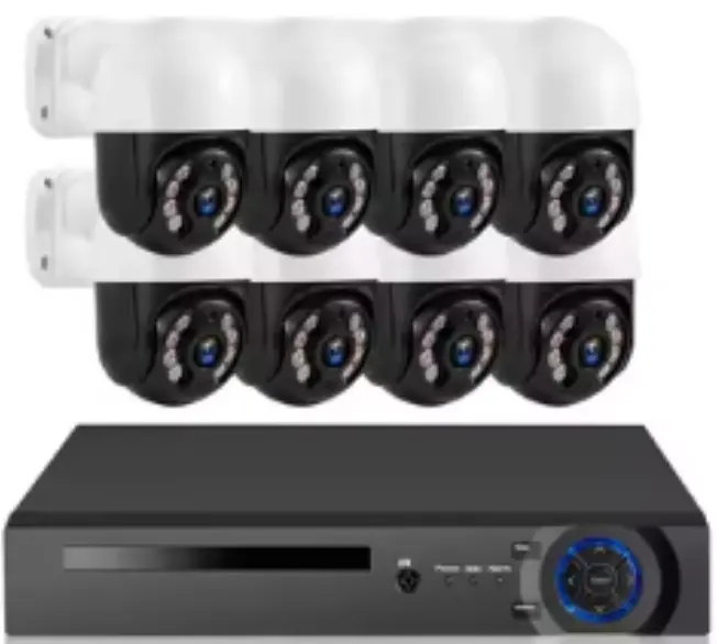 Système de caméra de sécurité chaude Kit de vidéosurveillance 8 canaux PTZ IP caméra NVR système réseau 4MP caméra extérieure système de Surveillance