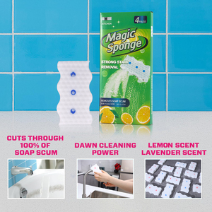 4 pièces/boîte Offres Spéciales tampon <span class=keywords><strong>de</strong></span> nettoyage <span class=keywords><strong>de</strong></span> <span class=keywords><strong>cuisine</strong></span> <span class=keywords><strong>de</strong></span> haute qualité blanc magique éponge gomme mélamine mousse éponge - Product Image 4