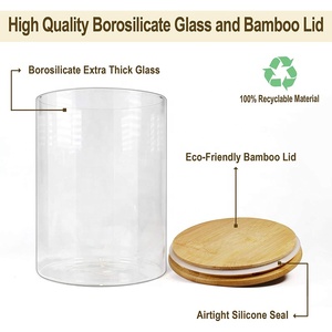 2 Pack von 100 unzen Glass <span class=keywords><strong>Jar</strong></span> mit <span class=keywords><strong>Bamboo</strong></span> Lids, Glass Canister und Food <span class=keywords><strong>Jar</strong></span> Sets - Product Image 2
