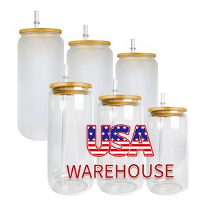 Bouteille de bière en verre 20 oz avec couvercle, double paroi, style américain, forme élégante, transparente, personnalisable par sublimation, compatible lave-vaisselle - Product Image 1
