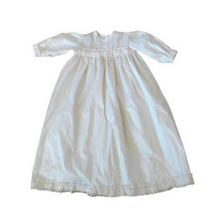 Robe de cérémonie pour bébé en shantung ivoire - Product Image 1