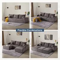 Moderno de alta calidad comprimido esponja de pana de relleno de compresión al vacío Modular sofá conjunto Convertible seccional para taller