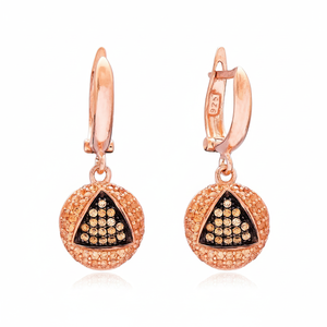 Citrine CZ Stone Round Design Geometric Jewellery Turkish Wholesale 925 Sterling <b>Silver</b> Jewelry <b>Dangle</b> <b>Earrings</b> - Product Image 2