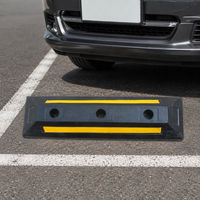 Butée de stationnement robuste en caoutchouc de 6 kg, 540 mm, avec base solide et 3 trous, réfléchissante pour garage et parking