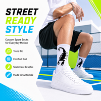 Chaussettes en coton de qualité supérieure avec impression de logo animal personnalisé, douces à porter et conçues dans un style sportif tendance