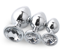 Plug Anal en Métal en Acier Inoxydable avec Bijoux Ensemble de Plug Anal Dilatateur Plug Anal en Métal Sex Toys
