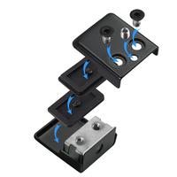 Ablinox carré en acier inoxydable pince à verre support de pince rampe en verre noir 6mm pinces à verre accessoires de garde-corps