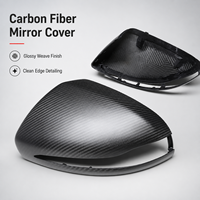 Coque de rétroviseur automobile personnalisée en fibre de carbone sergé brillant avec supports à clip et ouverture de garniture inférieure