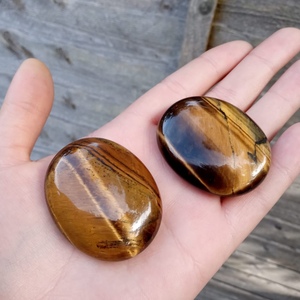 Piedra Ovalada de Ojo de Tigre Natural, Pulida, para Meditación y Joyería - Product Image 3