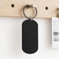 Porte-clés en acier inoxydable noir, personnalisable par gravure laser et impression UV, vente en gros Chine