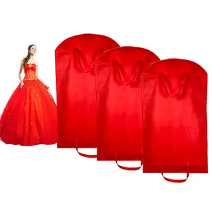 Suit Bag Garment Customized Red Zip Lock Dress Suit Dag Dress Garment Bags