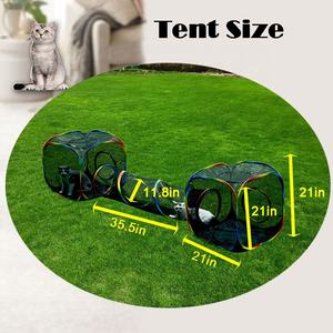 猫キティと小動物のための2つのキューブ猫トンネルを備えた屋内ポータブル猫テント2ウェイのための家の外の虹 - Product Image 2