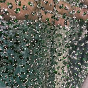 Dentelle en tulle scintillante à paillettes, diamants et strass, très vendue - Product Image 4