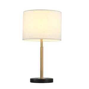American Style Classic Modern White/Beige Fabric Lampshade Decorative LED Home Table Lamp