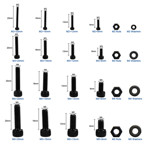 Stock 12.9 Grade Carbon Steel Metric 1060 PCS <b>Bolt</b> Nut Kit M2 M3 <b>M4</b> M5 Allen Hex Socket Head Cap Screw - Product Image 4