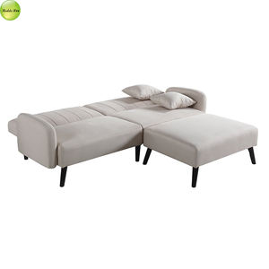 Vente en gros de canapé 2 <span class=keywords><strong>places</strong></span> de salon en bois tissu pour petit espace canapé-lit pliant avec pouf en L canapé-lit d'angle 2250 - Product Image 4