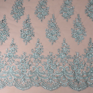 Gorgeous <strong>Heavy</strong> Hand Beaded Sequin Rhinestones Tectil Embroidery Wedding <strong>Lace</strong> <strong>Fabric</strong> for Bridal/Gowns/Abaya - Product Image 3