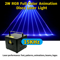 Projecteur laser de scène 2W RGB pleine couleur avec animation, 15Kpps, contrôle DMX, pour discothèque, bar, KTV, soirée, spectacle de motifs de texte et de logos
