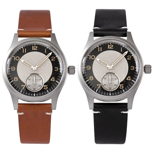 นาฬิกาข้อมือหนังแท้แบบมือสองขนาดเล็กสำหรับผู้ชาย ตัวเรือนสแตนเลส - Product Image 1
