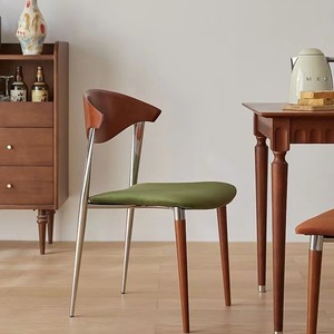 Silla de Comedor Nórdica Retro de Madera Maciza con Respaldo para Comedor, Uso Adulto - Product Image 3