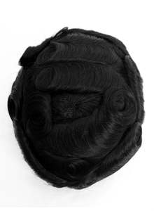 Per l'<span class=keywords><strong>uomo</strong></span> capelli umani Toupeec Super Fine sistema di capelli Mono alta qualità e durevole toupet capelli indiani monopatina pizzo & PU 28mm - Product Image 3