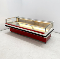Vitrine Réfrigérée Commerciale Économe en Énergie pour Viande Fraîche, Réglable, avec Ventilateur de Refroidissement par Air et Dégivrage Automatique