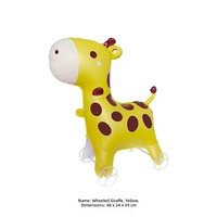 Ballons en aluminium sur pied, nouveau style, animaux de dessin animé et extraterrestres, avec roues et lumière blanc chaud, pour fêtes d'anniversaire d'enfants et décoration d'événements