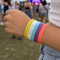 Bracelet en silicone personnalisé, bracelet en caoutchouc imprimé en creux, cadeau promotionnel pour événements sportifs, bracelet coloré avec logo, vente en gros