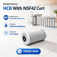Bloc de charbon actif de noix de coco certifié NSF42, réduit les odeurs de chlore, améliore le goût, filtres à eau pour système RO pour la consommation domestique
