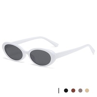 Lunettes de soleil œil de chat vintage tendance pour femmes, monture petite ovale, protection UV400, style européen et américain, lunettes de soleil tendance pour dames