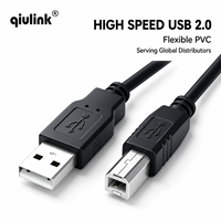 Câble d'imprimante USB 2.0 haute vitesse Qiulink, mâle A vers mâle B, cordon de scanner, double blindage, cuivre OFC pour imprimante, scanner, copieur