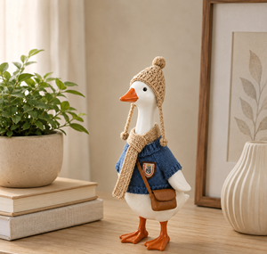 Conjunto de Ropa para Muñeco de Peluche de 7 Pulgadas, Adorable Gorro de Punto de 17 cm, Bufanda, Ropa Decorativa, Disfraz de Ganso - Product Image 4