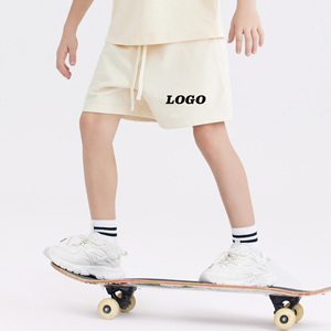 330GSM 100% coton été enfants Shorts blanc logo personnalisé mode Shorts décontracté pour enfants de haute qualité doux et confortable - Product Image 1