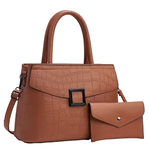 2023 Guangzhou Hot Selling Schulter handtaschen 2 In 1 Handtaschen set Luxus Damen Designer Maßge schneiderte Ledertasche