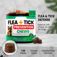 Complément alimentaire pour chiens contre les puces et les tiques, sous forme de comprimés à mâcher, enrichi en graines de lin, neem et vitamines B, pour le soutien de la peau et de l'immunité, sans produits chimiques, absorption rapide, pour tous les chiens.
