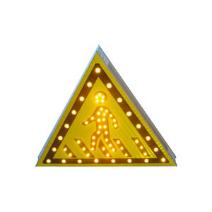 Segnale di avvertimento riflettente triangolo di avvertimento per pedoni segnale solare - Product Image 3
