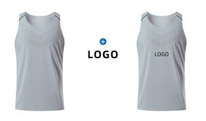 Singlet Lari Pria Tanpa Lengan Model Racer Back, Jahitan Laser Ultra Ringan, Bernapas, Cepat Kering, Cocok untuk <span class=keywords><strong>Marathon</strong></span> - Product Image 6