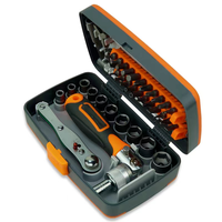 Jeu de tournevis à cliquet professionnel 68 pièces, kit d'outils multi-tournevis, embouts étoile, hexagonaux, magnétiques, cruciformes, plats, clé à douille à chocs