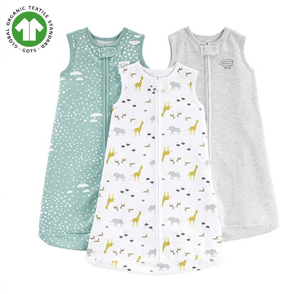 Детские органические зимние спальные мешки, носимое одеяло, теплая, мягкая блокировка, индивидуальный мешок для сна, муслиновый мешок, 0,5-2,5 Tog