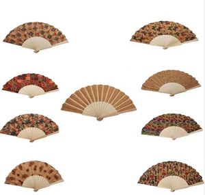 Abanicos de Corcho Natural Plegables con Diseño Pintado, Recuerdos de Boda, Artículos Promocionales para Fiestas, Regalos - Product Image 6
