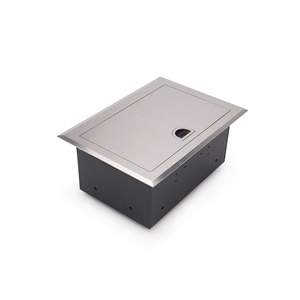 Boîte de plancher surélevée étanche avec prise dissimulée et couvercle à fermeture douce sécurisée pour aménagement de bureau moderne - Product Image 1