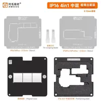 AMAOE IPX-16 28IN 1 Kit de plate-forme de pochoir de rebillage de couche intermédiaire pour X XS 11 12 13 14 15 16 Plus Pro/Max Mini outil de fixation