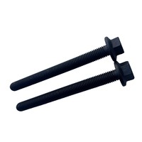 Perno para Camión Minero y Semirremolque Autodescargable M10x120mm Clase 10.9/12.9, Cabeza Hexagonal con Brida, Rosca UNF, Acero Aleado/Carbono, Negro