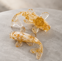Mini statues de poissons Koi en cristal naturel gravé, décorations et souvenirs en résine de quartz, style amour, pour la guérison et l'artisanat