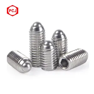 Non Standard Custom Stainless Steel Spring Ball Set Screw Ball Spring Plunger Screw Hex Socket Set Screw With Ball Point