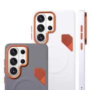เคสโทรศัพท์หนัง PU แบบแม่เหล็กสำหรับธุรกิจ สำหรับ Samsung S26 S24 S25Ultra Plus EDGE พร้อมรูระบายความร้อนโลหะ ป้องกันการกระแทก - Product Image 1
