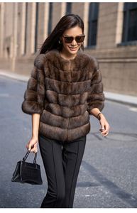 Venta al por mayor personalizado Real ruso Sable ocho mangas chaquetas <span class=keywords><strong>de</strong></span> piel <span class=keywords><strong>de</strong></span> invierno abrigos <span class=keywords><strong>de</strong></span> piel <span class=keywords><strong>de</strong></span> las mujeres - Product Image 5