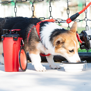 Bouteille d'eau et de nourriture pour chien 2 en 1 pour les voyages en plein air, gobelet de voyage pour chien, récipient pour nourriture pour animaux de compagnie avec bols pliables pour chien - Product Image 6